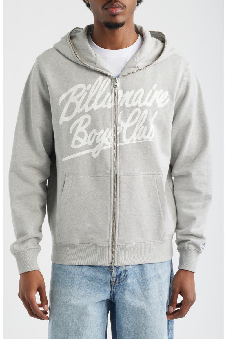 Script Logo Cotton Fleece Hoodie, Alternate, color, HEATHER GREY