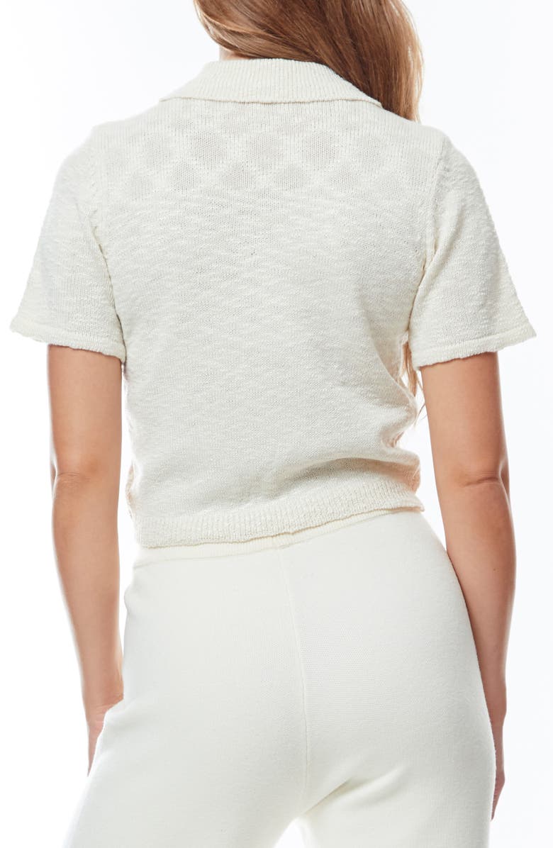 BY DESIGN Arizona Short Sleeve Crop Cardigan, Alternate, color, Antique White