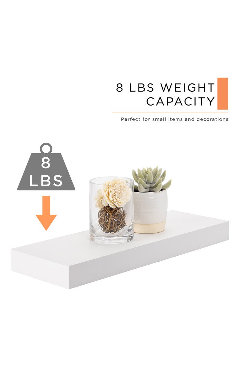 SORBUS Floating Shelves - Set of 2, Alternate, color, White