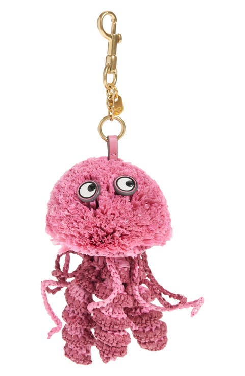 Jellyfish Raffia Bag Charm
