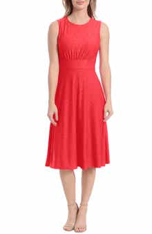 Eyelet Jersey Sleeveless Midi Dress