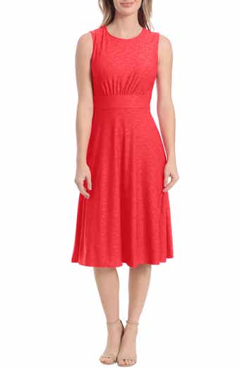 Eyelet Jersey Sleeveless Midi Dress