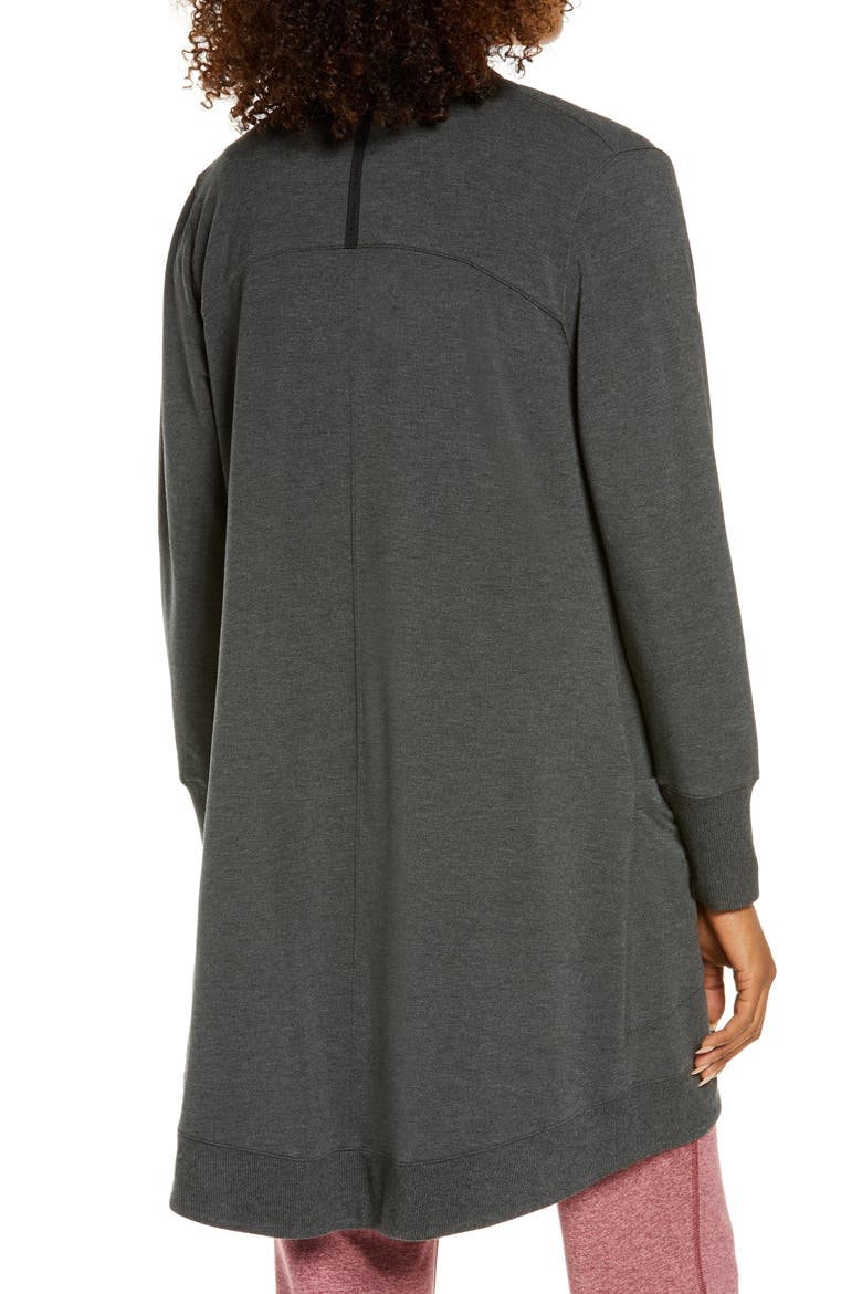 SoftFlex Open Cardigan, Alternate, color, MIDNIGHT BLACK HEATHER