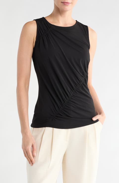 Side Ruched Sleeveless Top