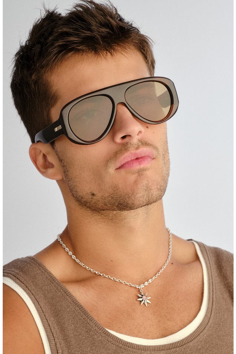 Dream Boat 57mm Aviator Sunglasses, Alternate, color, COCOA / LIGHT BROWN MONO