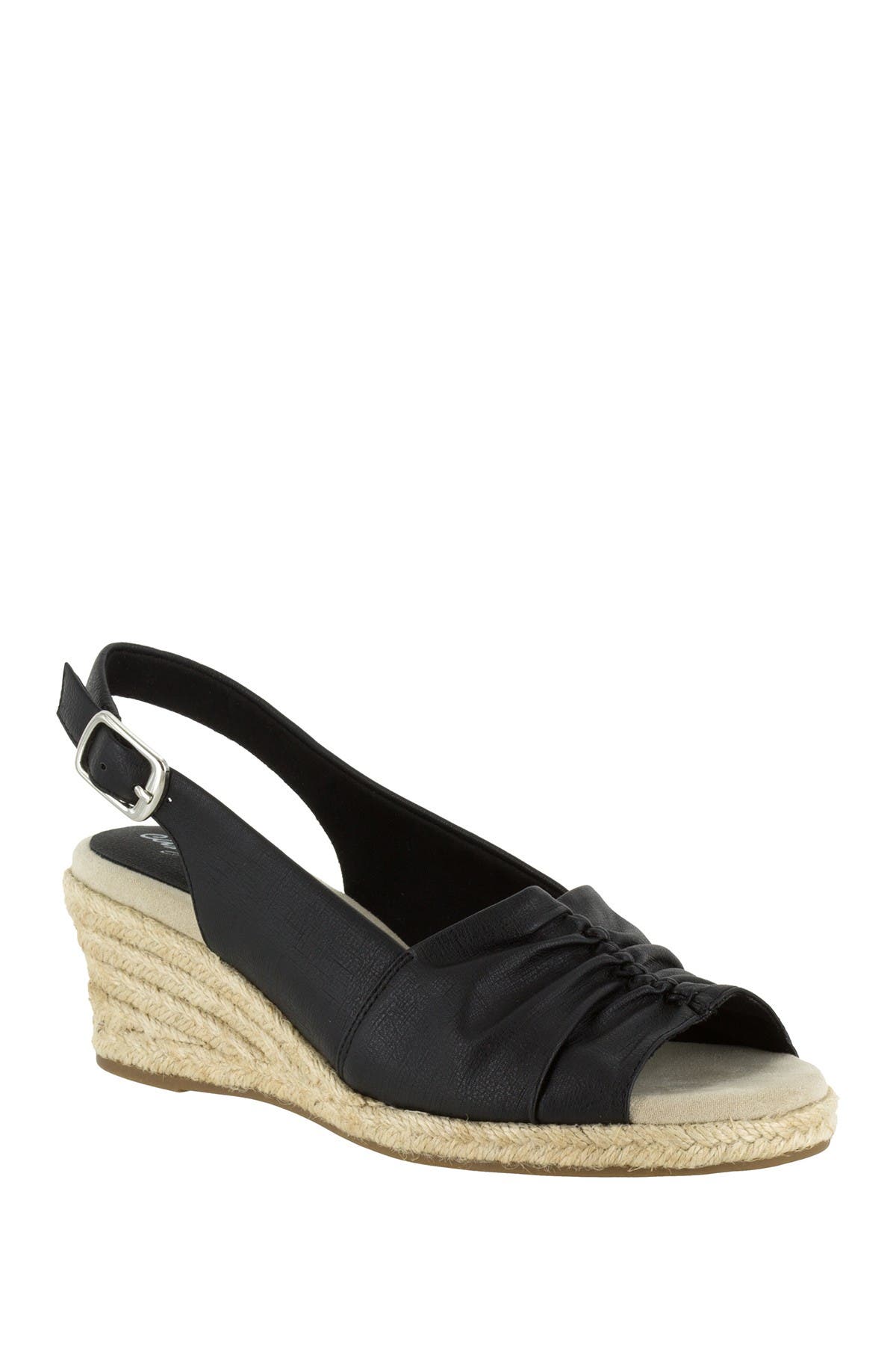 EASY STREET Kindly Ruched Wedge Sandal - Multiple Widths Available, Main, color, 