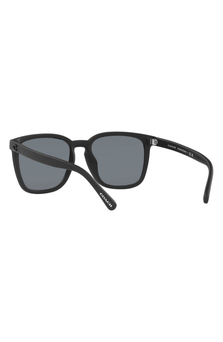 COACH 56mm Square Sunglasses, Alternate, color, Rubber Black