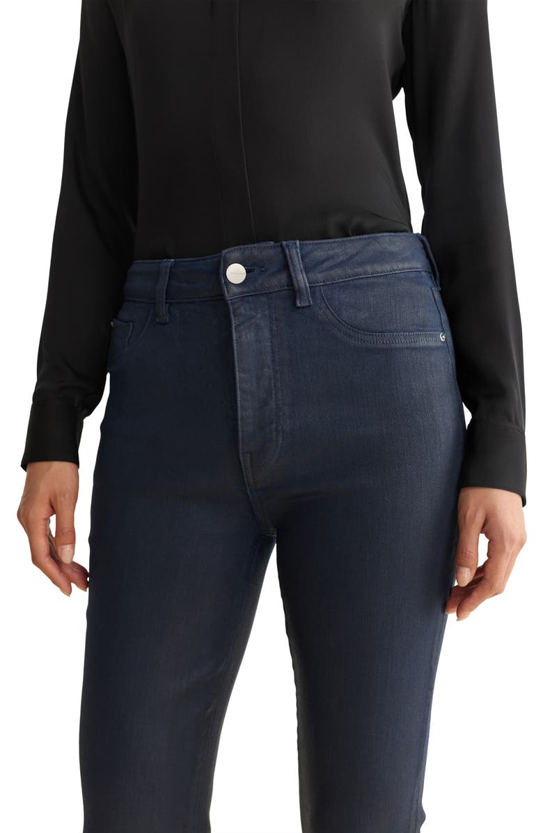 WARP+WEFT NAO Coated High Waist Bootcut Jeans, Alternate, color, Coated Shallows