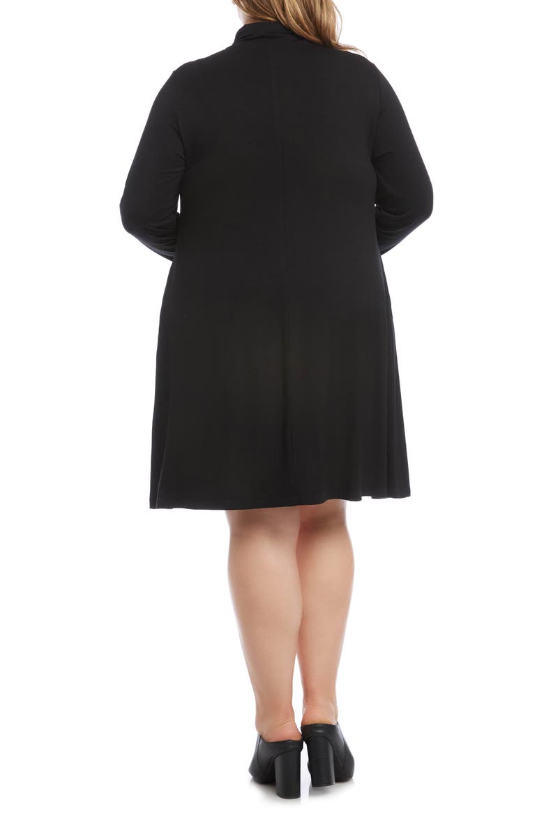 Quinn Long Sleeve Turtleneck Dress, Alternate, color, BLACK