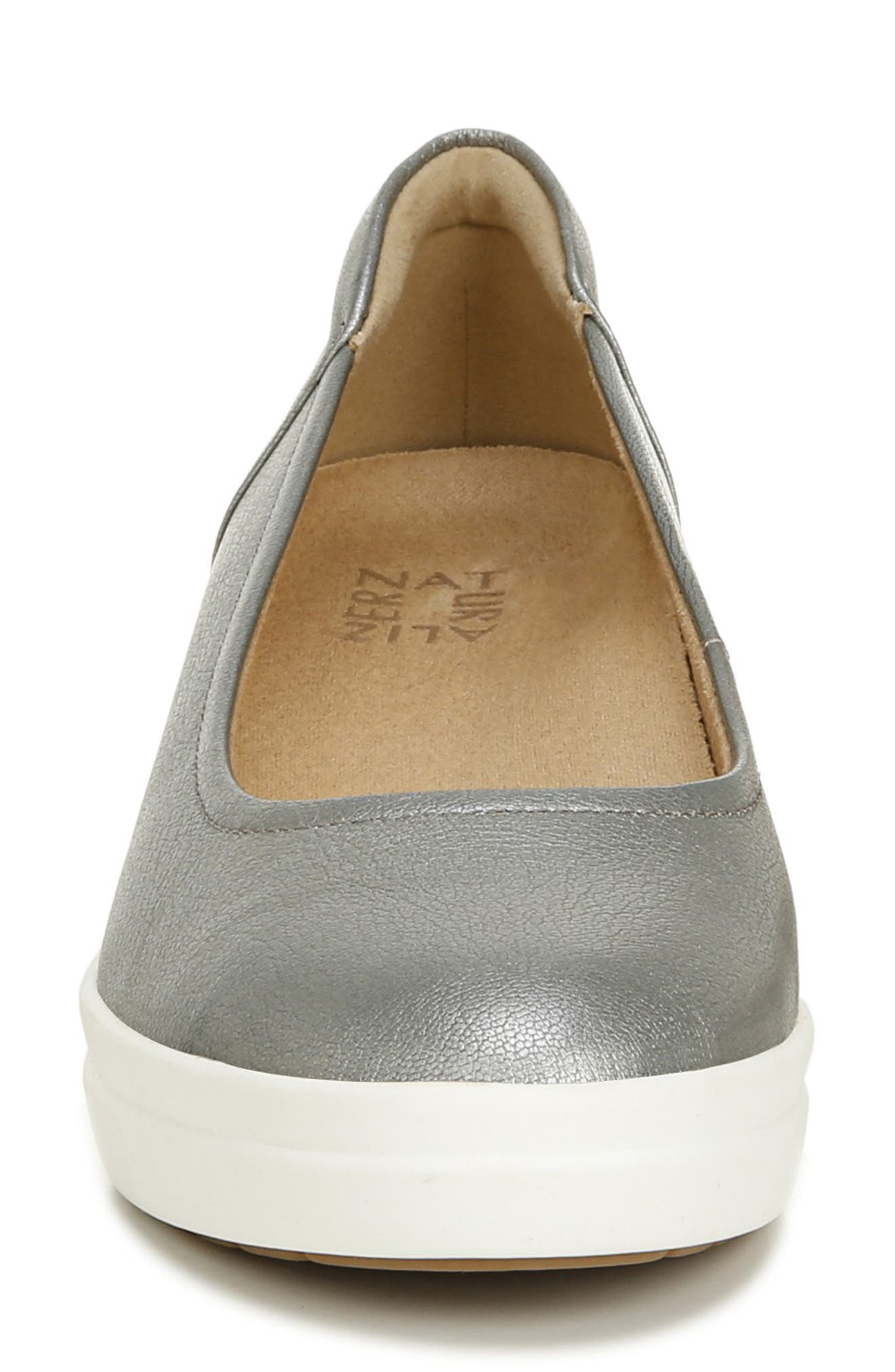 Susan Wedge Sneaker, Alternate, color, PEWTER LEATHER
