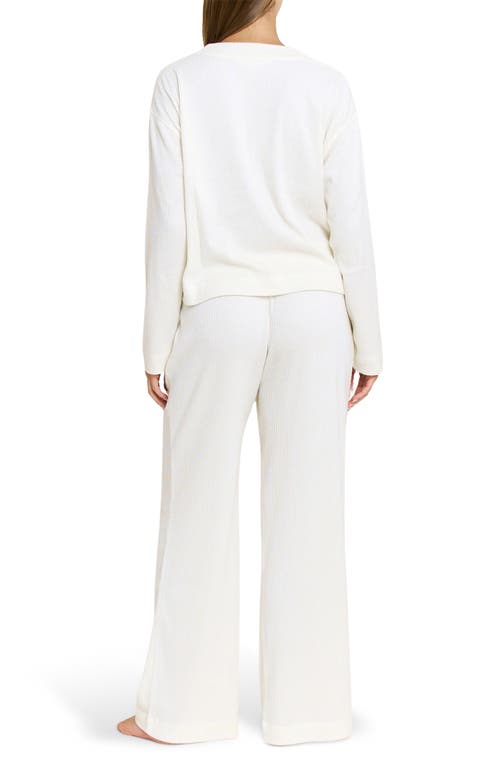 Honeydew Cozy Up Cardigan Long Pajamas In White