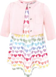 Hudson Baby Two-Piece Cotton Dress and Knit Cardigan Set