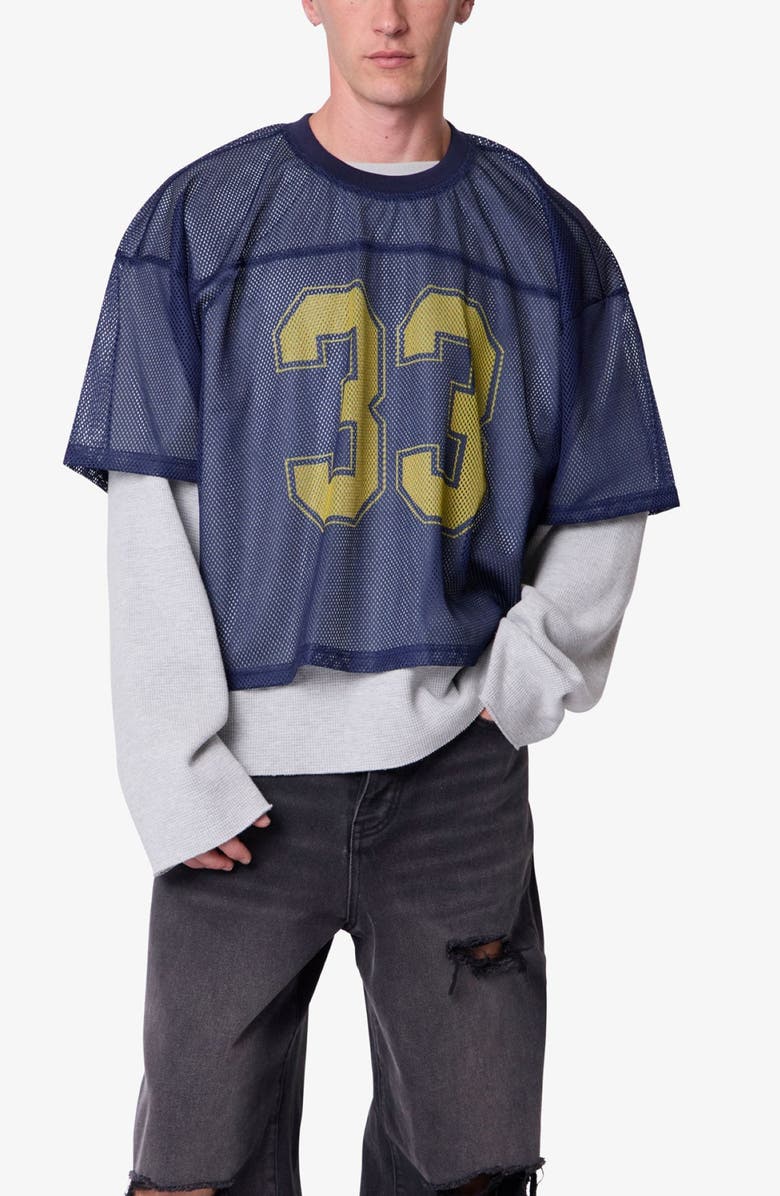mnml Football Mesh Jersey, Alternate, color, Navy