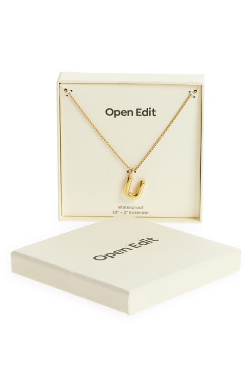 Open Edit Waterproof Bubble Initial Pendant Necklace