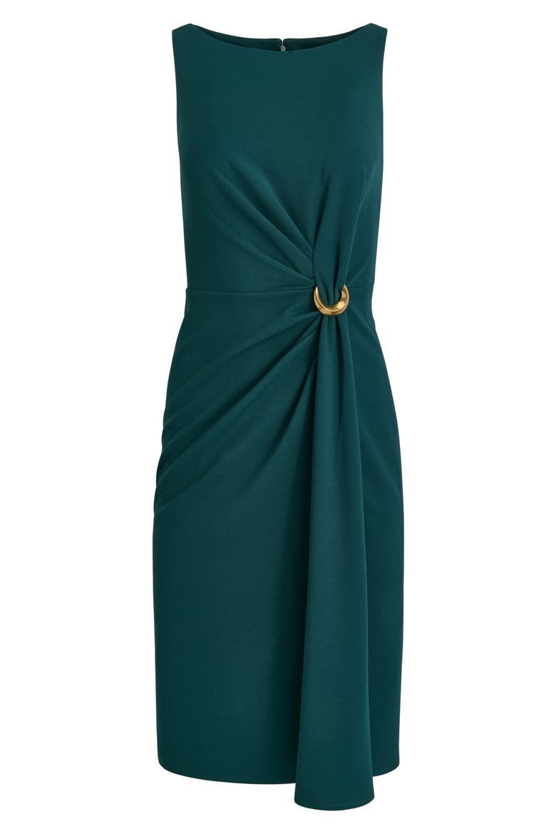 Ruched Crepe Sheath Dress, Alternate, color, HUDSON