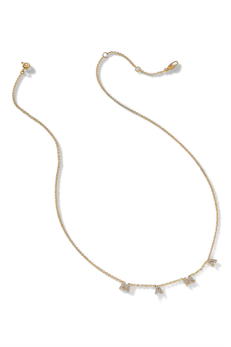 Mama Pavé Shaky Pendant Necklace, Alternate, color, GOLD