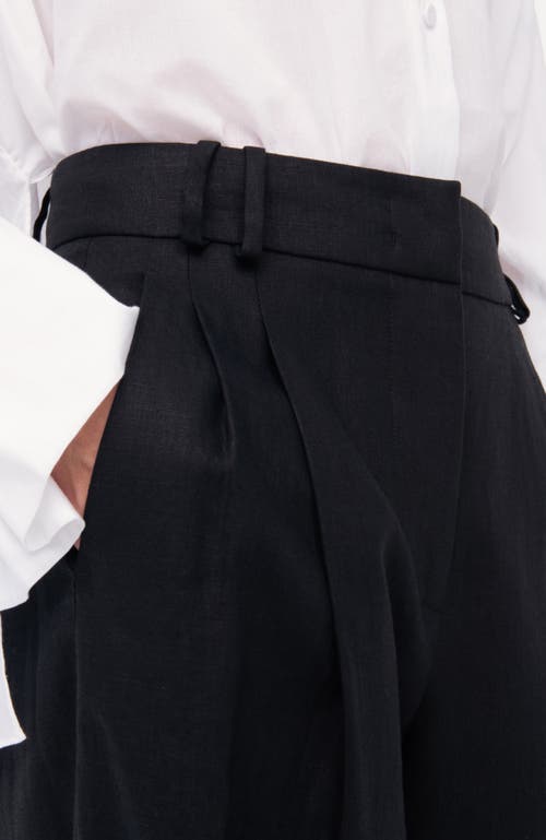 Another Tomorrow Pleated Trouser In Black