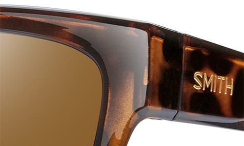 Smith Joya 56mm Chromapop™ Polarized Square Sunglasses In Tortoise/glass Brown