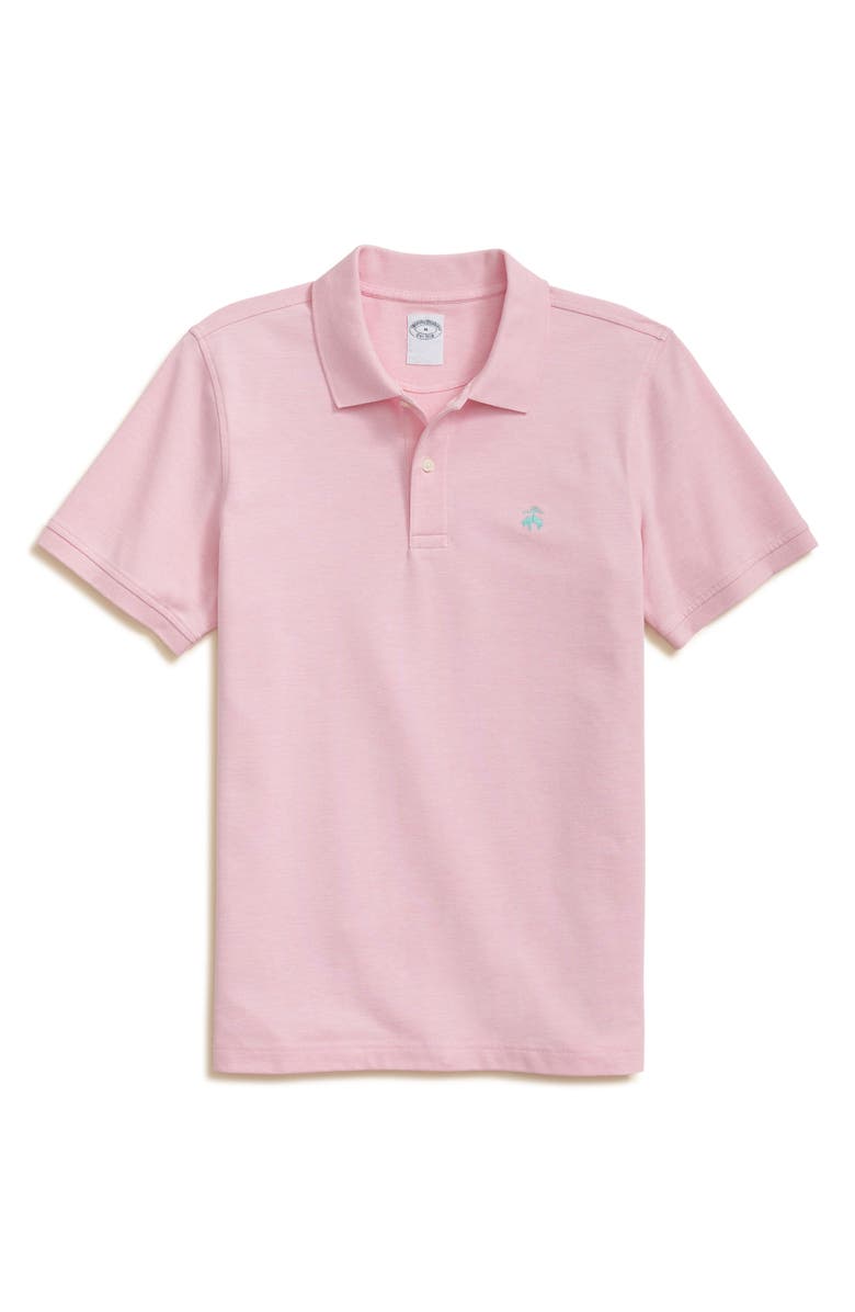 Brooks Brothers Stretch Supima<sup>®</sup> Cotton Piqué Polo, Main, color, Pink Heather