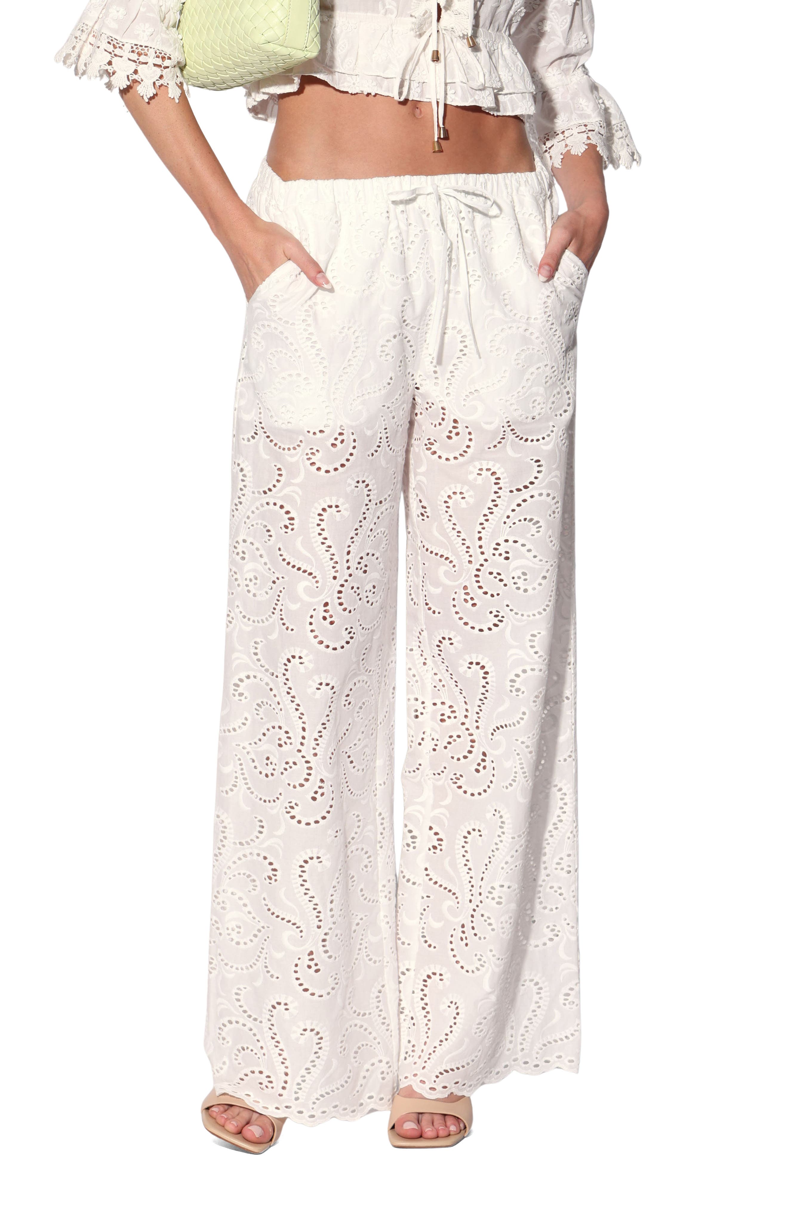 Lysander Embroidered Eyelet Cotton Pants