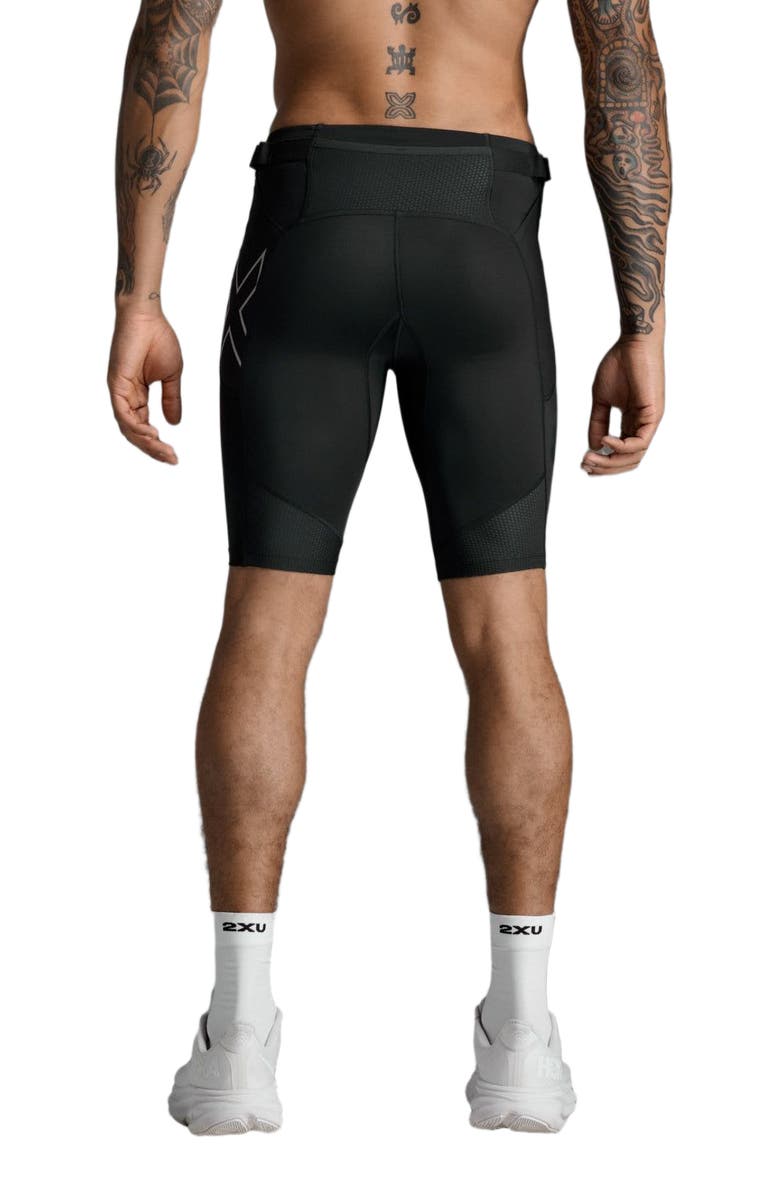 2XU Aero Mesh Compression Shorts, Alternate, color, Black/Silver Reflective