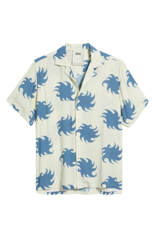 Oas Abstract Print Viscose Camp Shirt
