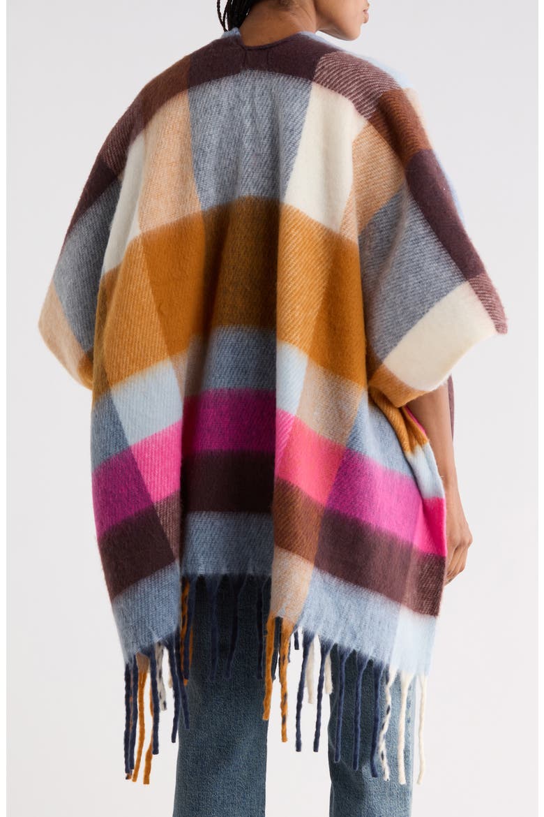 Cozy Blanket Ruana, Alternate, color, HOT PINK MULTI