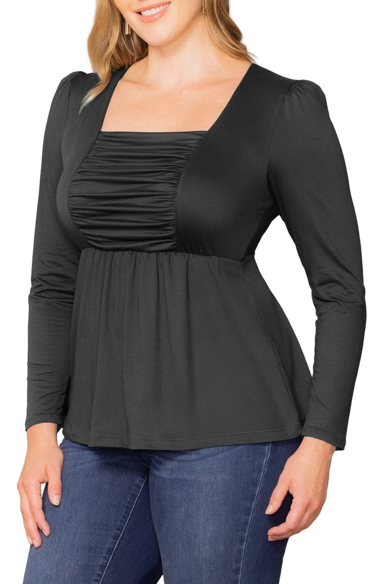 Kiyonna Rylan Ruched Knit Top, Alternate, color, 