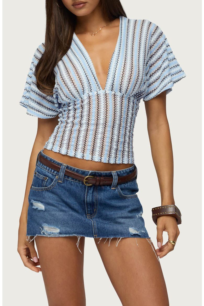 Alwyn Zigzag Flutter Sleeve Top, Main, color, LIGHT-BLUE