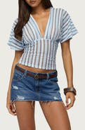 EDIKTED Alwyn Zigzag Flutter Sleeve Top