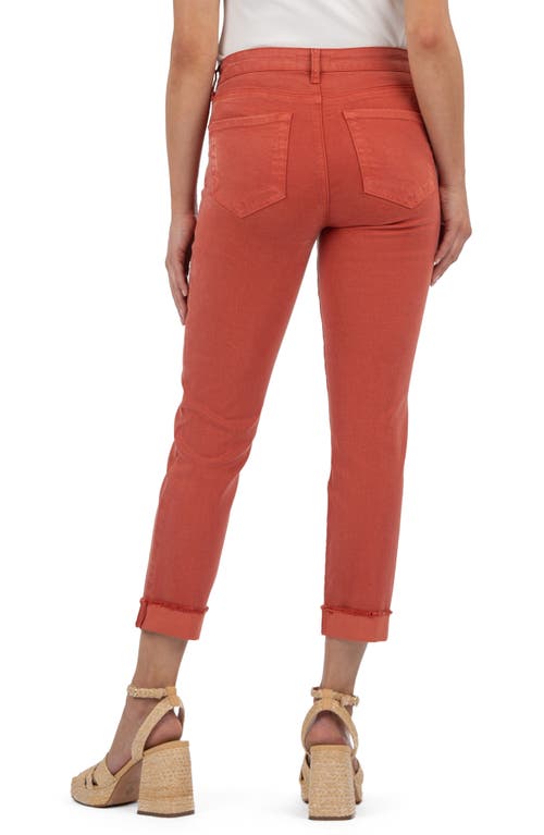 Kut From The Kloth Amy Seamed Mid Rise Crop Slim Jeans In Brown