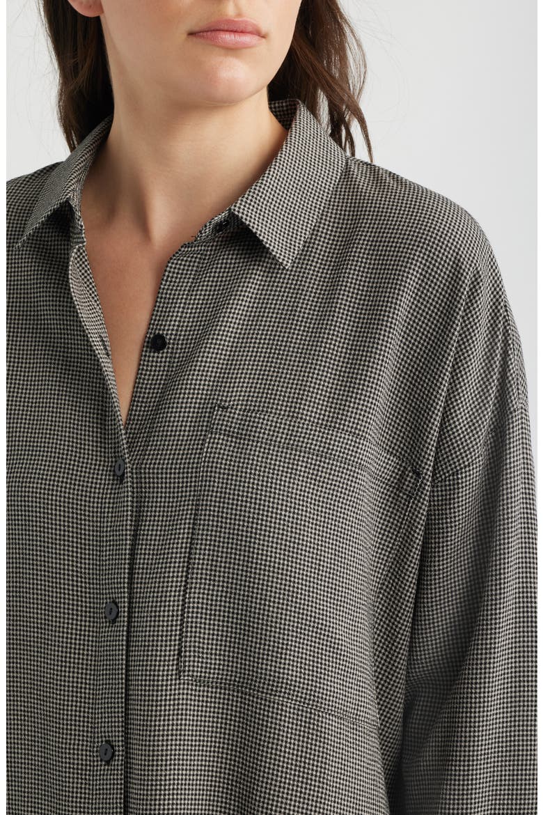 Classic Collar Organic Longline Button-Up Shirt, Alternate, color, CHALK