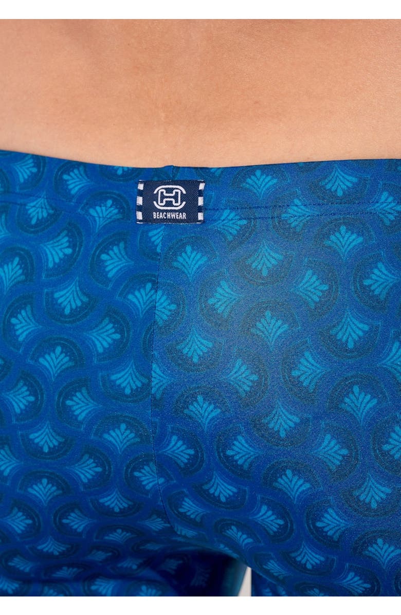 HOM Trinacria Swim Shorts, Alternate, color, Navy Print