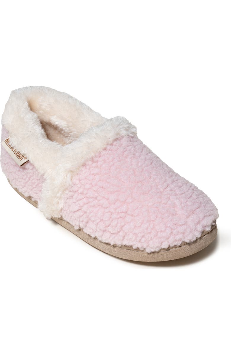 Minnetonka Kids' Daina Faux Fur Lined Slipper, Main, color, Pink