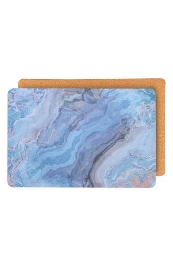 Dainty Home Set Of 2 Cork Vinyl Placemats In Navy