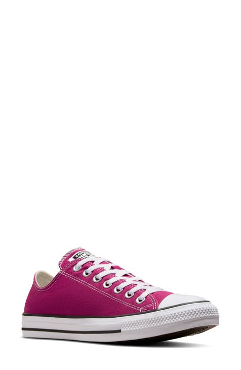 Pink Rose Print Men's Low Top Shoes