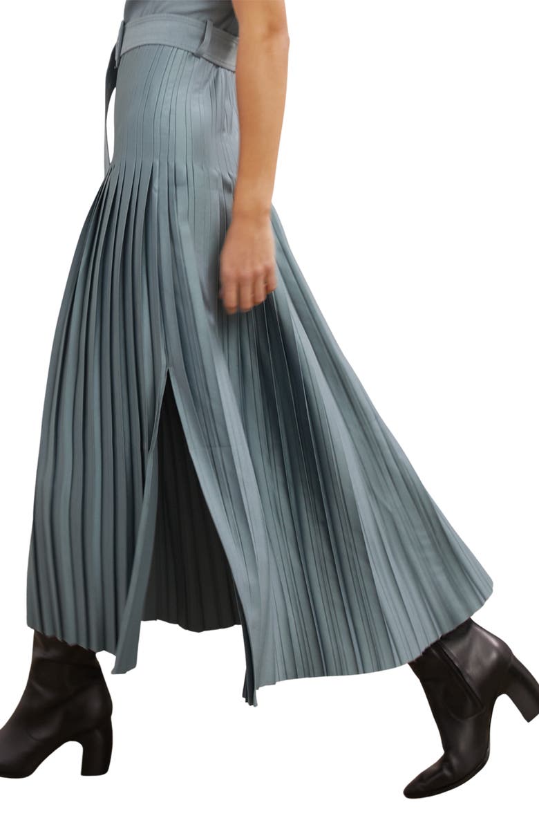 Reiss Ania Belted Pleated Maxi Dress, Alternate, color, Blue