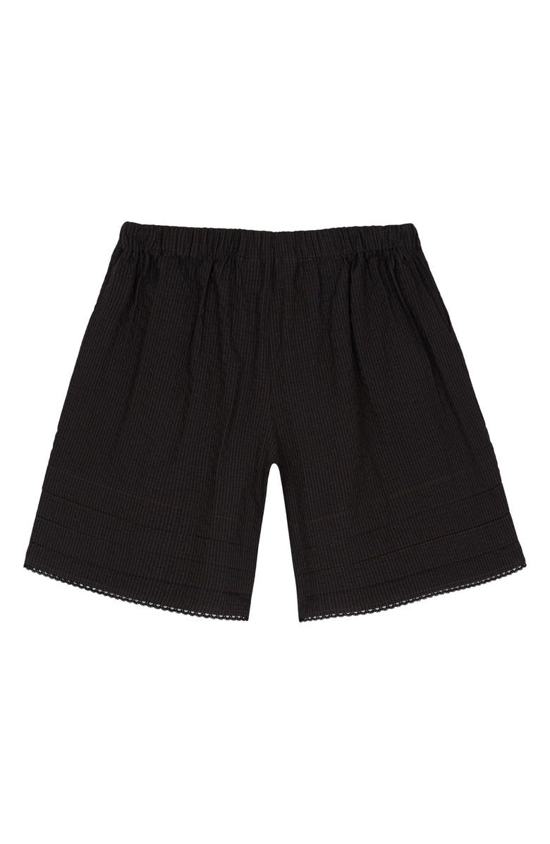 Brain Dead Gingham Seersucker Shorts, Alternate, color, Black