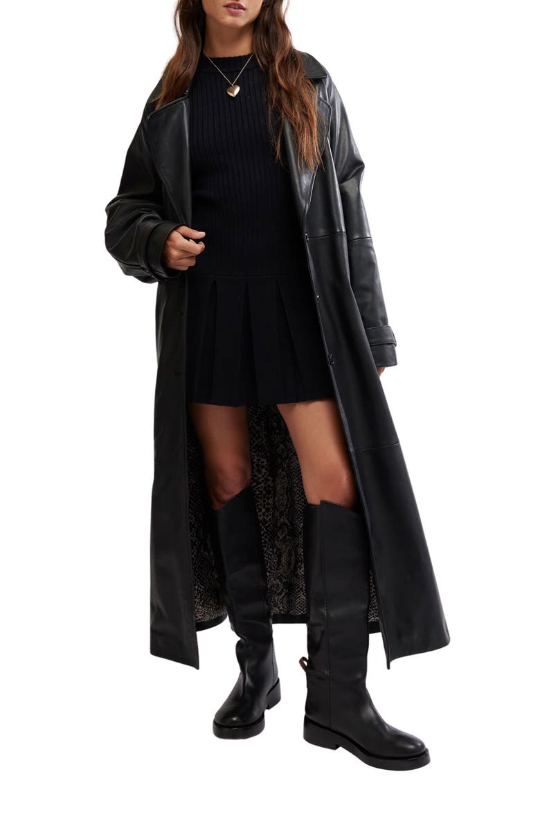 Free People Rock It Leather Trench Coat, Main, color, 