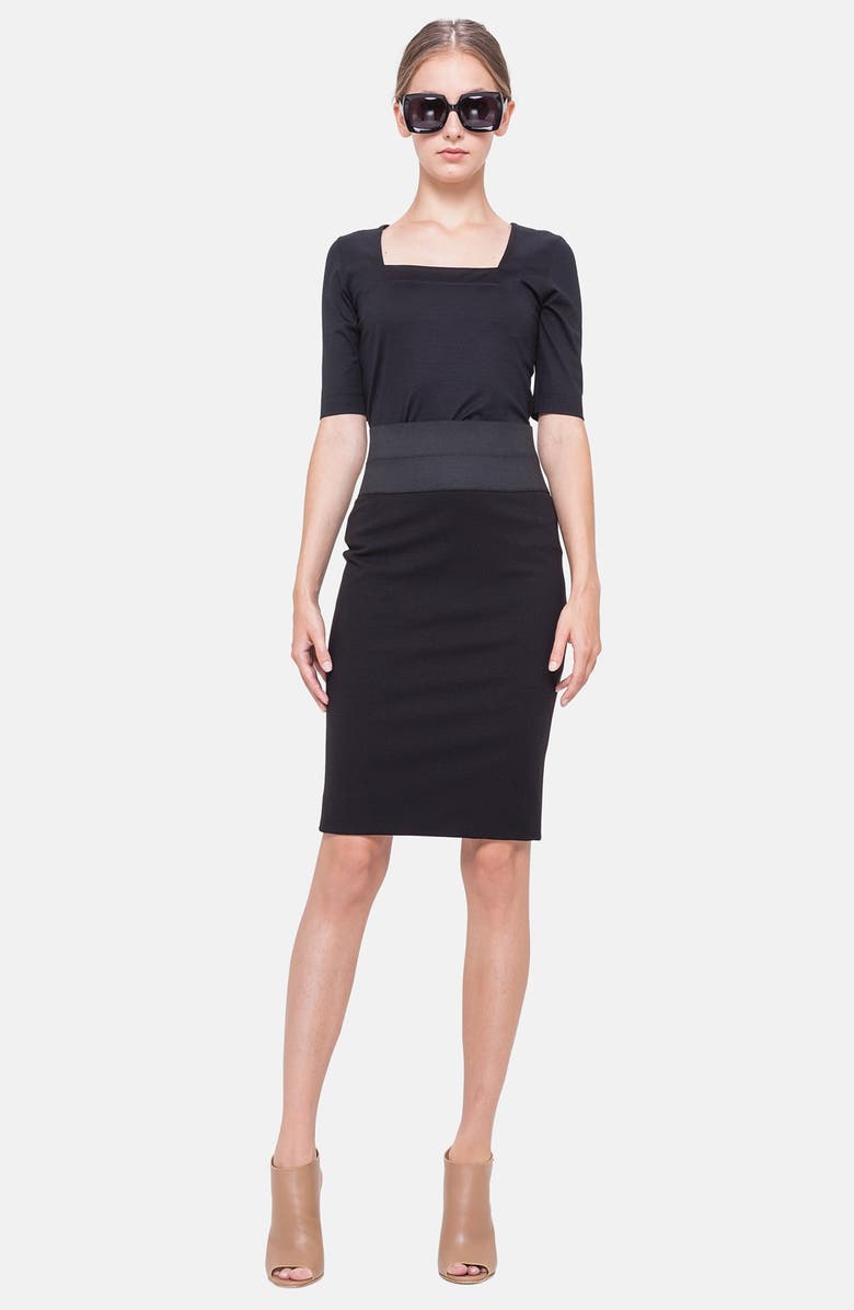 Akris punto Pencil Skirt, Alternate, color, Black