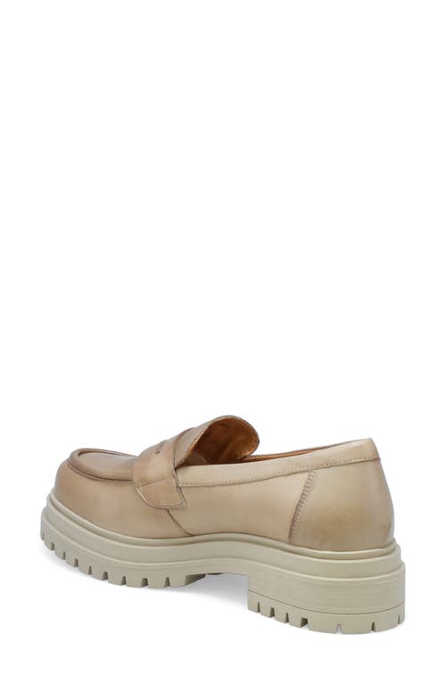 Miz Mooz Legend Platform Loafer In Beige Antique Burnish