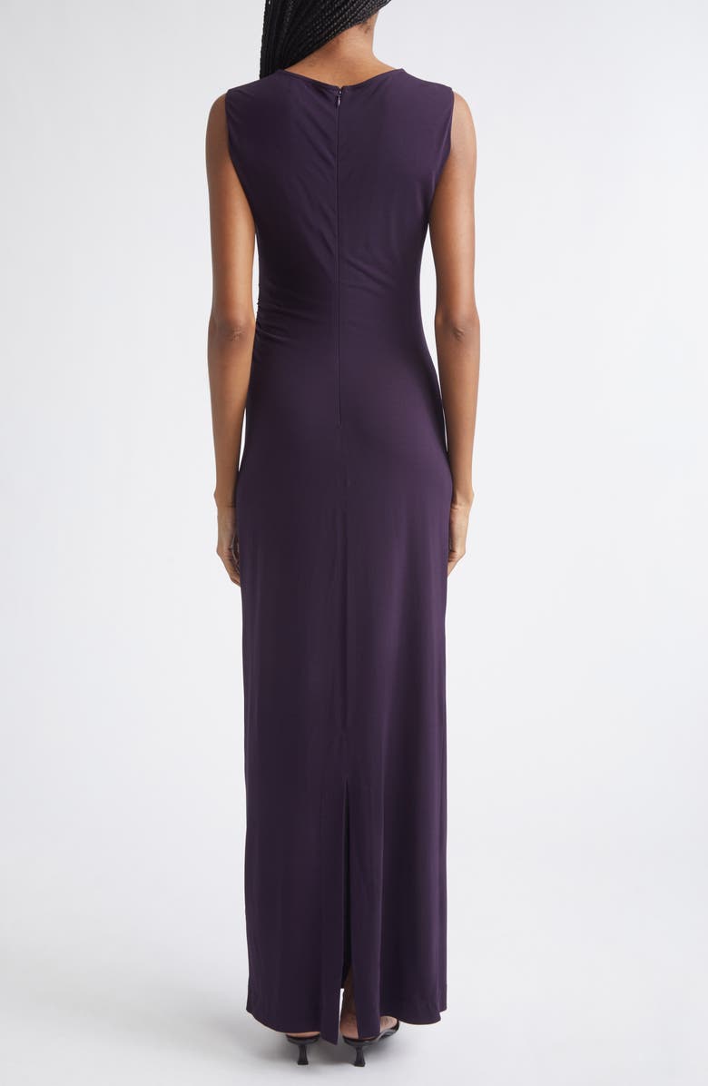 Emporio Armani Fitted Jersey Maxi Dress, Alternate, color, Blackberry