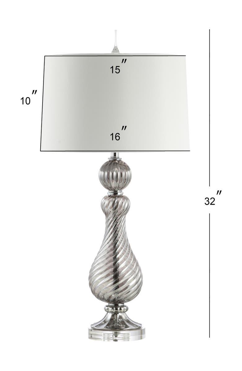 JONATHAN Y Murano 32" Swirled Crystal/Glass LED Table Lamp, Gray, Alternate, color, Gray
