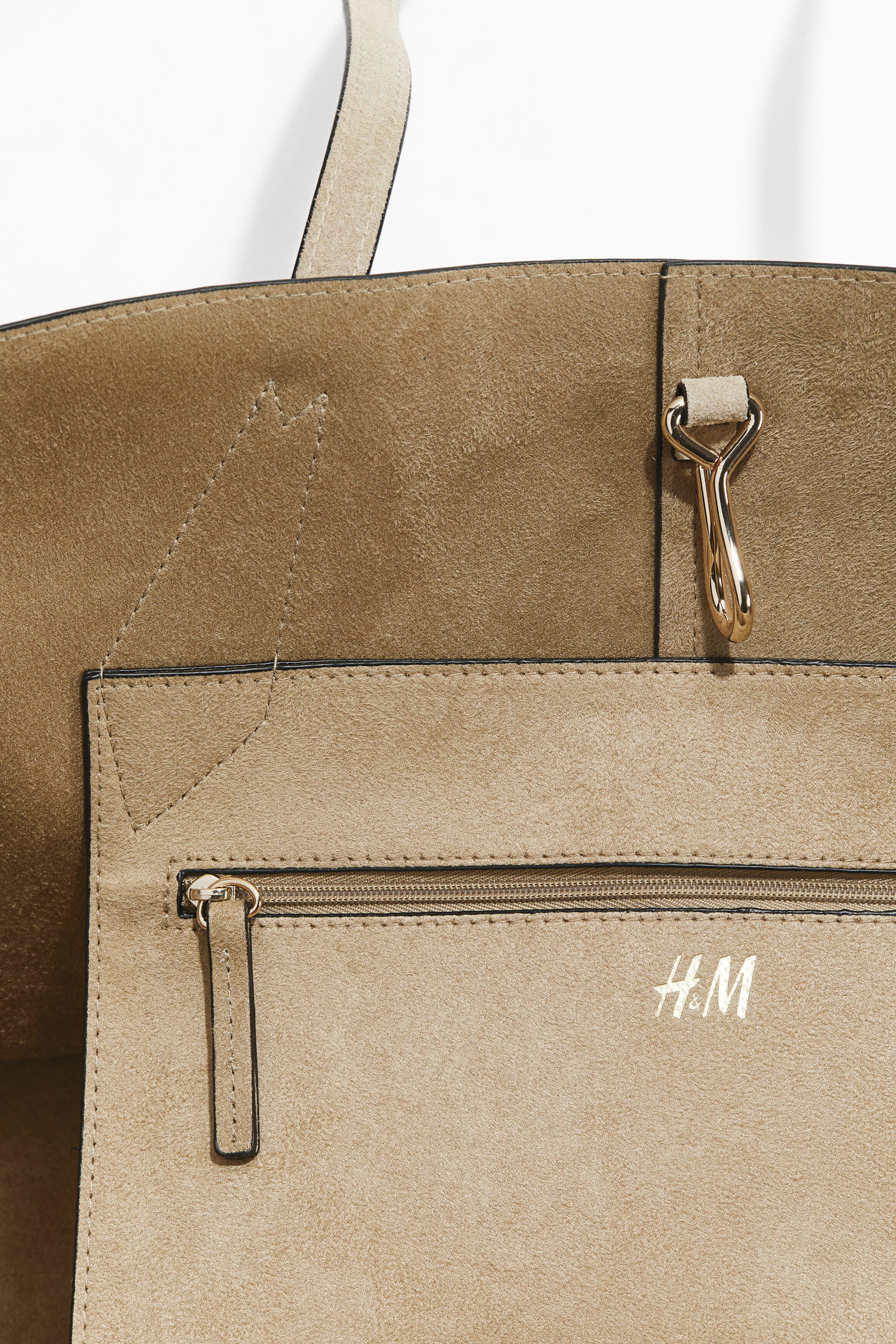 Suede Shopper, Alternate, color, Beige