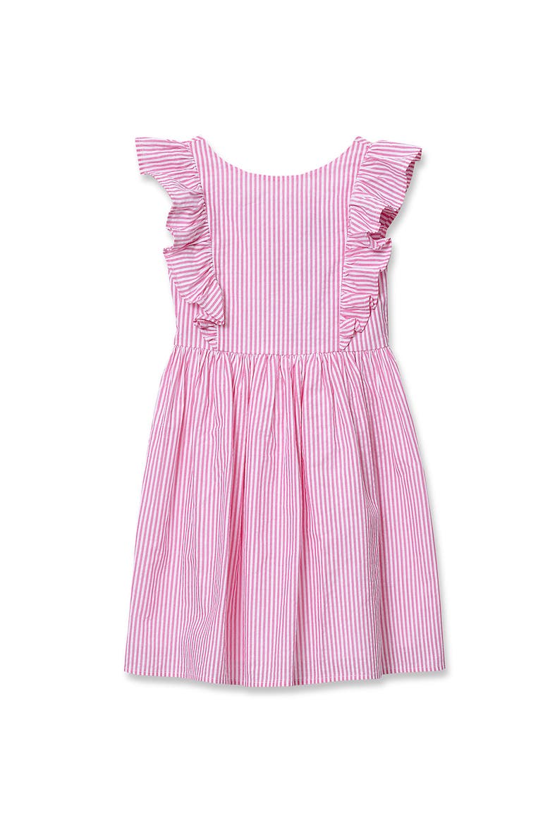 Girls Short Sleeve Seersucker Dress, Main, color, Oxford Pink Stripe