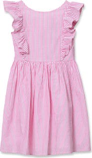 Lands' End Girls Short Sleeve Seersucker Dress