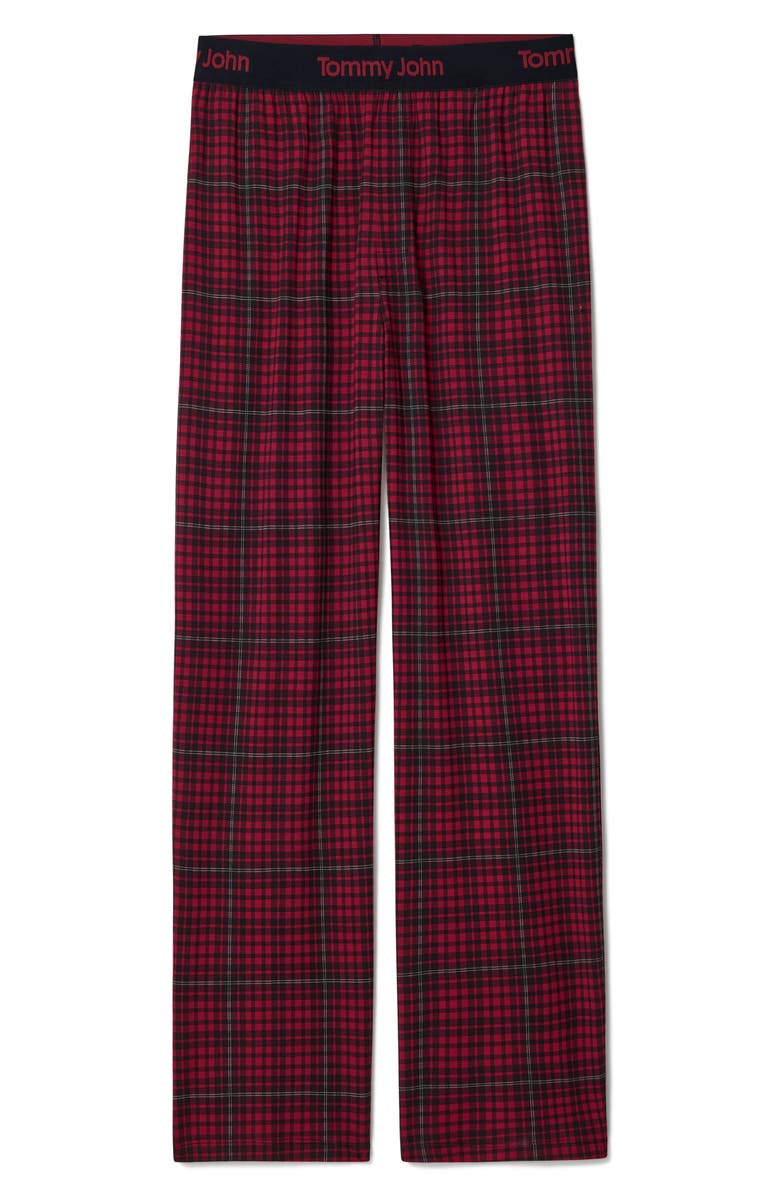 Tommy John Second Skin Pajama Pants, Alternate, color, Rhubarb Flannel