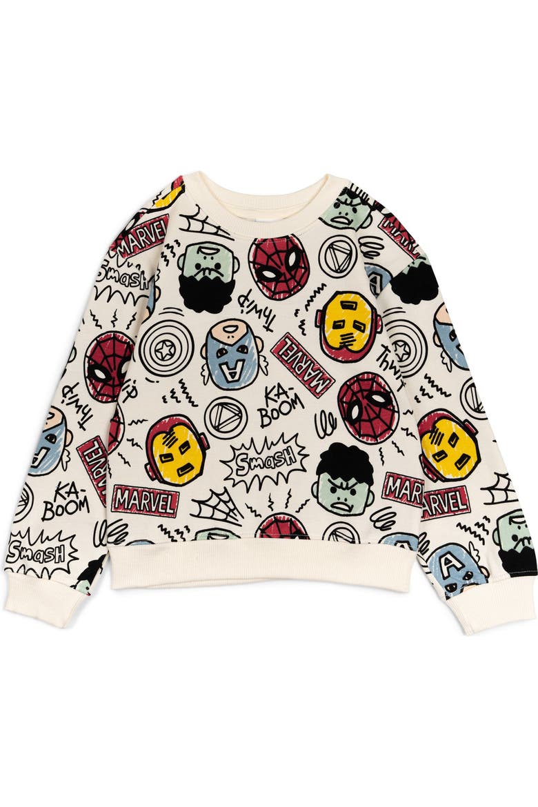Avengers Fleece 2-Piece Sweatshirt and Pants Set, Alternate, color, Ivory