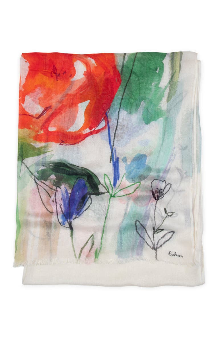 Echo Abstract Floral Wrap, Alternate, color, Multi