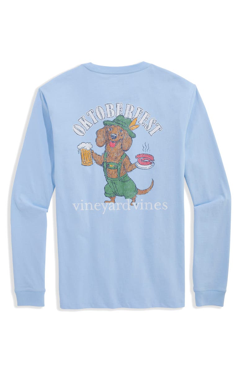 vineyard vines Oktoberfest Doxie Dog Graphic Long Sleeve T-Shirt, Alternate, color, Jake Blue